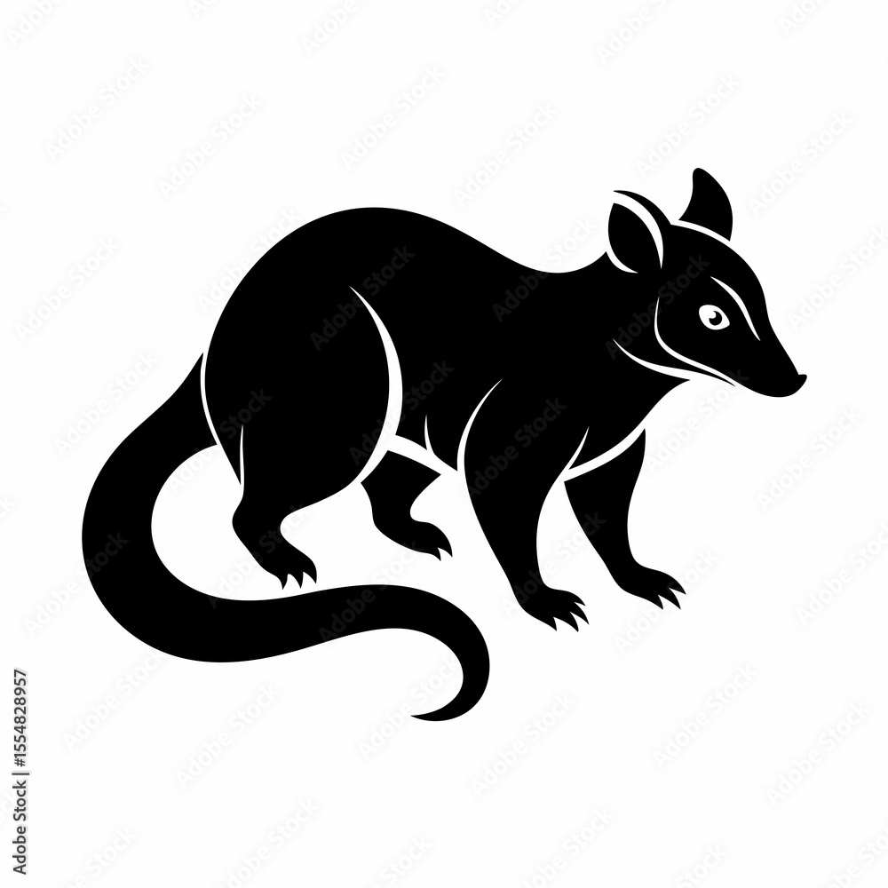Fototapeta premium Opossum animal isolated on white background