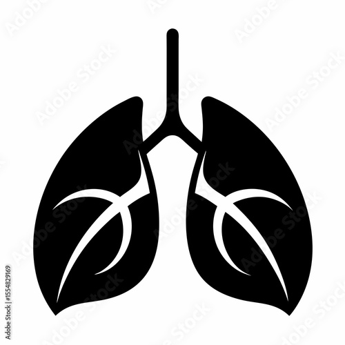 Lungs graphic isolated on white background