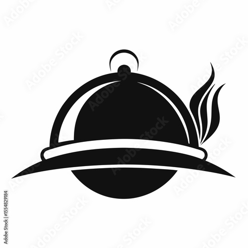 Food platter with smoke isolated on white background