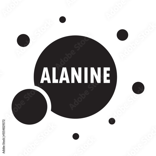 alanine amino acid molecule glyph icon