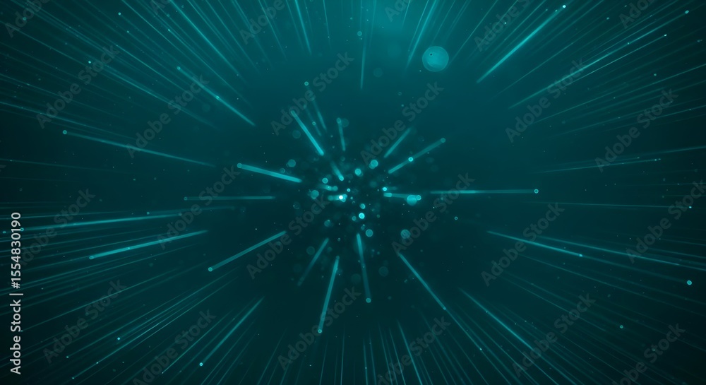 Fototapeta premium Teal, Turquoise, Aqua, Teal Light Rays Burst Background