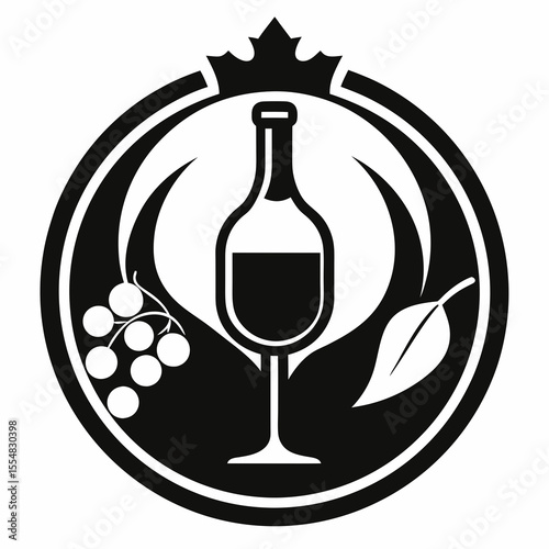 wine bottle and glass