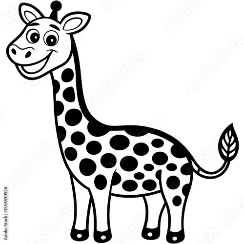 Cartoon giraffe with spots isolated on white background