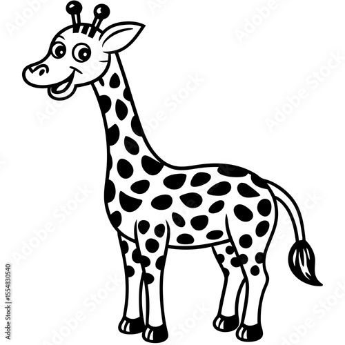 Cartoon giraffe with spots isolated on white background