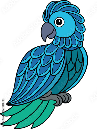 vector illustration of a cartoon parrot