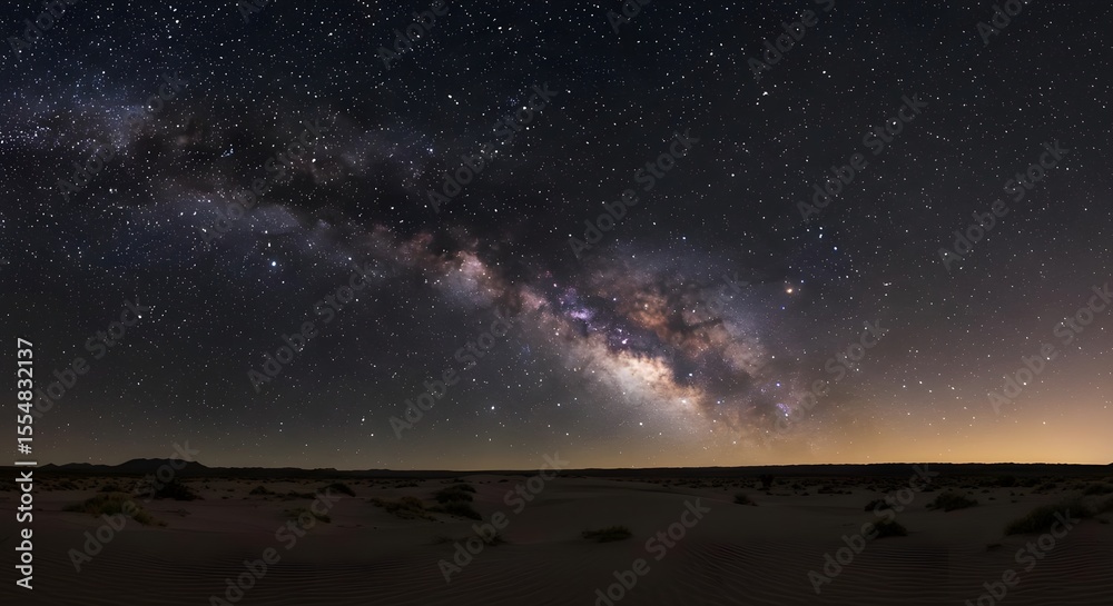 Fototapeta premium Milky way, Galaxy, Stars, Milky Way over Desert Sand Dunes at Night