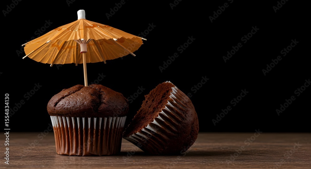 custom made wallpaper toronto digitalChocolate muffin, Muffin, Cupcake, Chocolate Muffin with Cocktail Umbrella