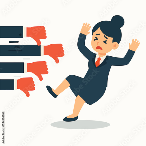 vector illustration of a tired working character
