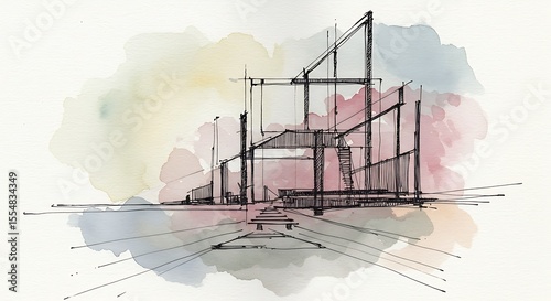 Architectural design sketch concept