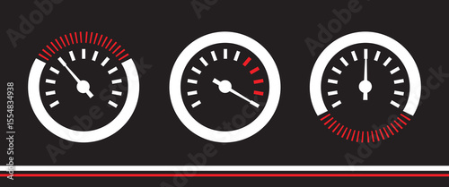 Speedometer Icon Set Vector Design.