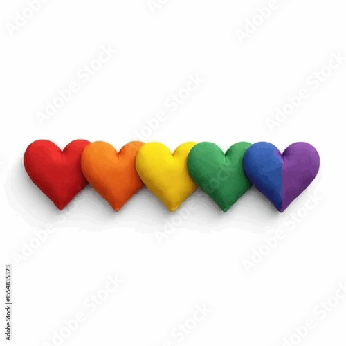 Colorful hearts create a vibrant display of love and unity at a community festival celebrating diversity and inclusion