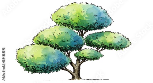 Colorful stylized tree illustration