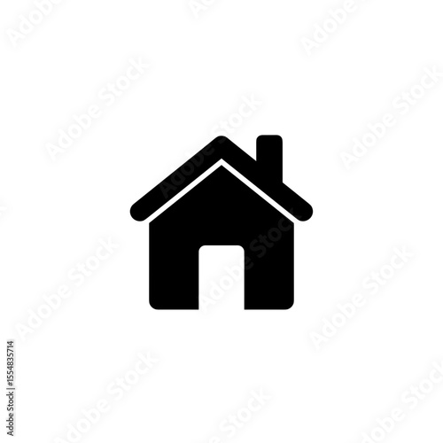 Black home icon symbolizing comfort and security in design  