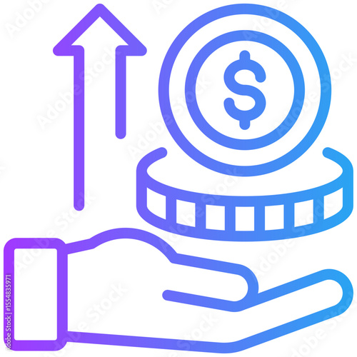 Monetize icon for business opportunities, business, website, application, printing, document, poster design, etc