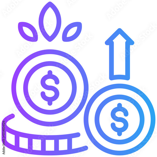 Money grow icon for business opportunities, business, website, application, printing, document, poster design, etc