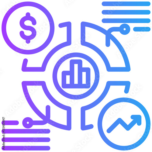 Market penetration icon for business opportunities, business, website, application, printing, document, poster design, etc