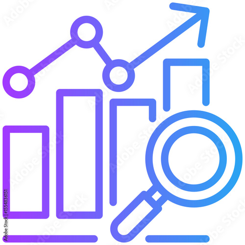 Market research icon for business opportunities, business, website, application, printing, document, poster design, etc