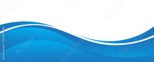 Vector blue line background curve element with white space for text and message design, overlapping layers, vector