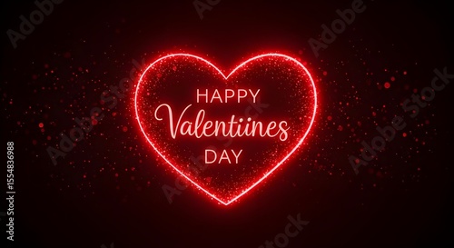 Valentines day, Valentines, Heart, Happy Valentines Day Neon Heart