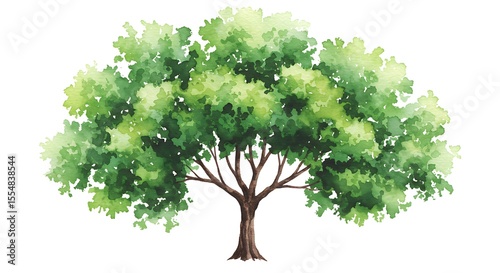Detailed watercolor style tree illustration