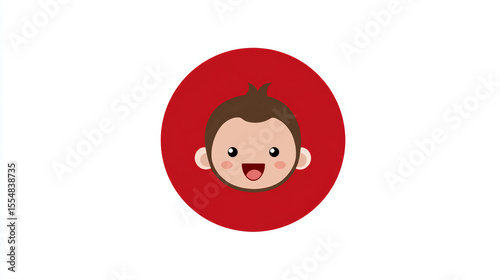 Baby avatar with one tooth smiling inside a circular design, perfect for playful child-themed graphics