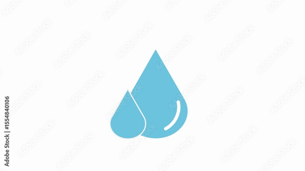 water drop icon animation illustration flat water drop icon animation illustration flat