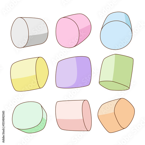 Marshmallow vector illustration, isolated white background.