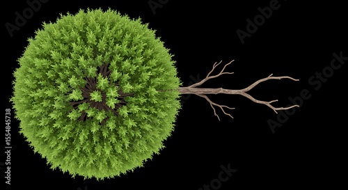 Stylized round tree illustration