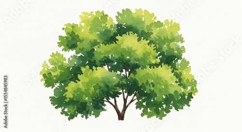 Stylized watercolor tree illustration