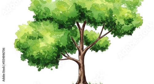 Watercolor illustration of a tree