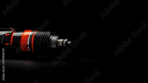Wallpaper Mural Dark abstract background with blurred shapes and red accents Torontodigital.ca