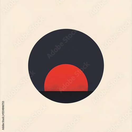 Wallpaper Mural Abstract red and black semicircle background minimalist graphic design element Torontodigital.ca