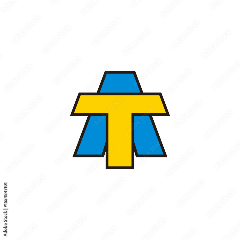 Fototapeta premium letter at ta simple outlines colorful simple logo vector