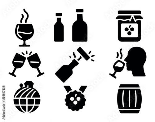 Pest control solid icon set. insect prevention, extermination symbols in solid style