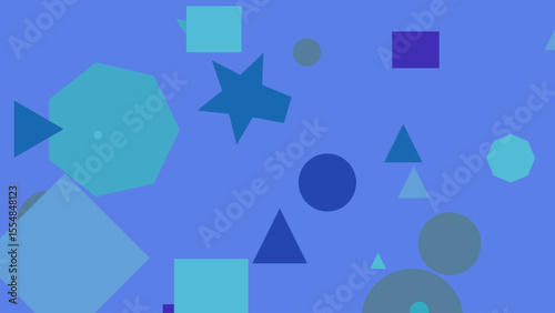 Abstract Geometric Blue Color Block Design