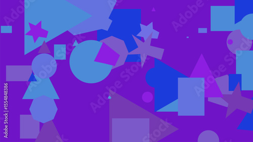 Abstract Purple, Blue, and Violet Geometric Shapes