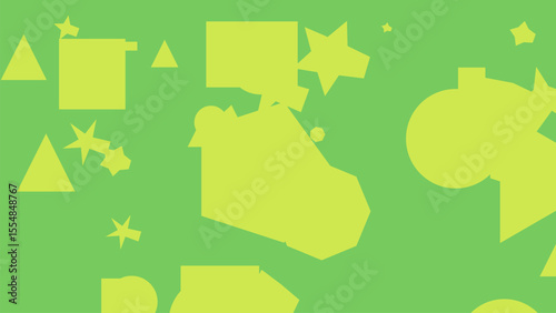 Abstract Green and Yellow Geometric Shapes