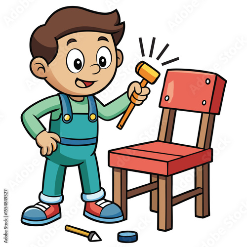 cartoon artist with brush