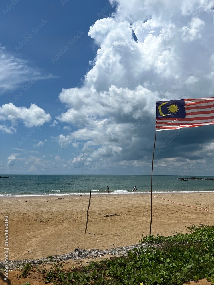Fototapeta premium flags on the beach