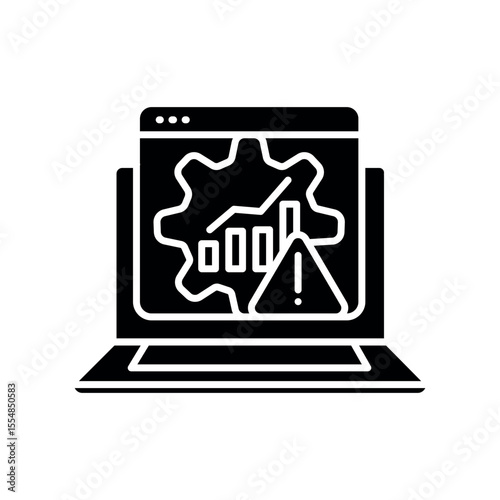 Error prediction system black flat icon for digital and print projects.