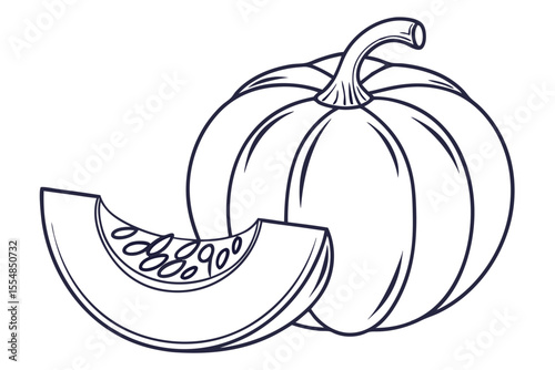 Minimal Pumpkin Line Art Icon
