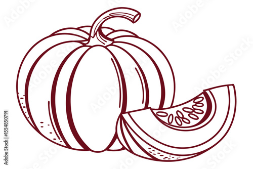 Pumpkin Squash Line Icon for Web & Apps