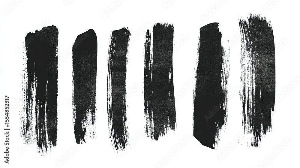 Vector brush stroke set featuring distressed black paint stripes Grungestyle dry brush textures with modern curved shapes for banners and textured borders Vector brush stroke set featuring distressed black paint stripes Grungestyle dry brush textures with modern curved shapes for banners and textured borders