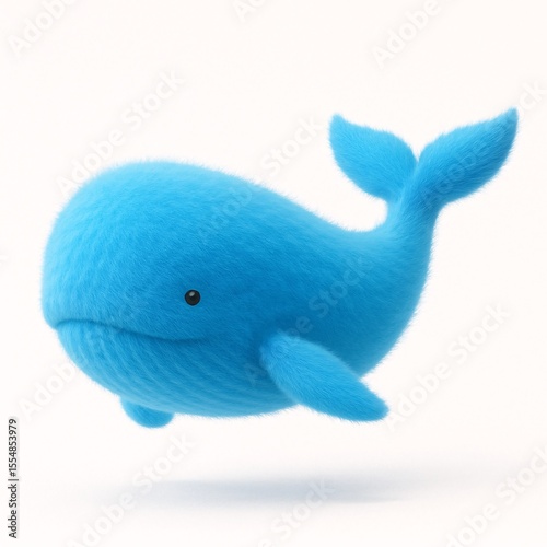 Whale with unique blue furry skin surface