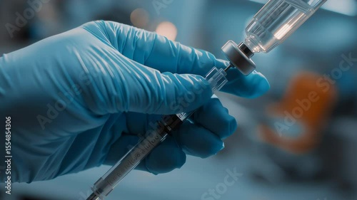 Male Nurse Adjusting IV in Healthcare Setting with Gloved Hand Focused on Medical Care