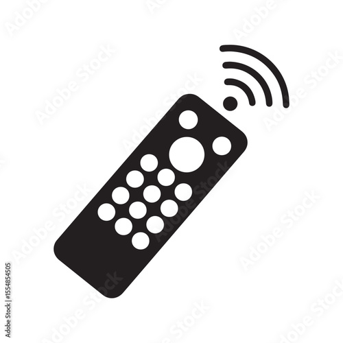 Professionally drawn remote control illustration. Vector black silhouette. with white background