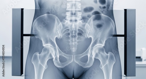 Detailed Medical Imaging: An Anatomical X-ray View of the Human Pelvis and Hip Structure for Diagnostic Purposes