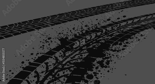 Dynamic tire track texture with grunge elements for automotive design