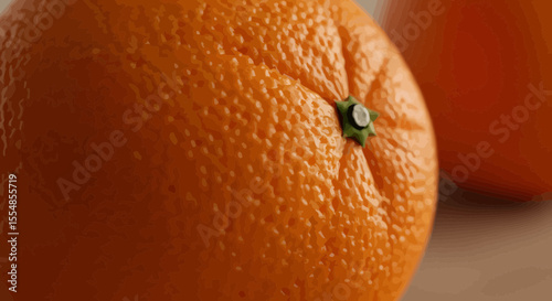 Close-up view of ripe orange showcasing its textured peel and vibrant color