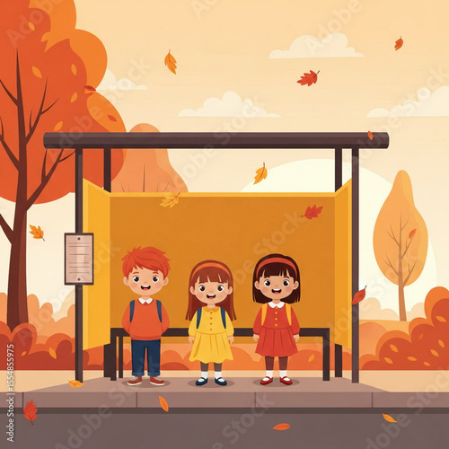 Kids Waiting for Bus